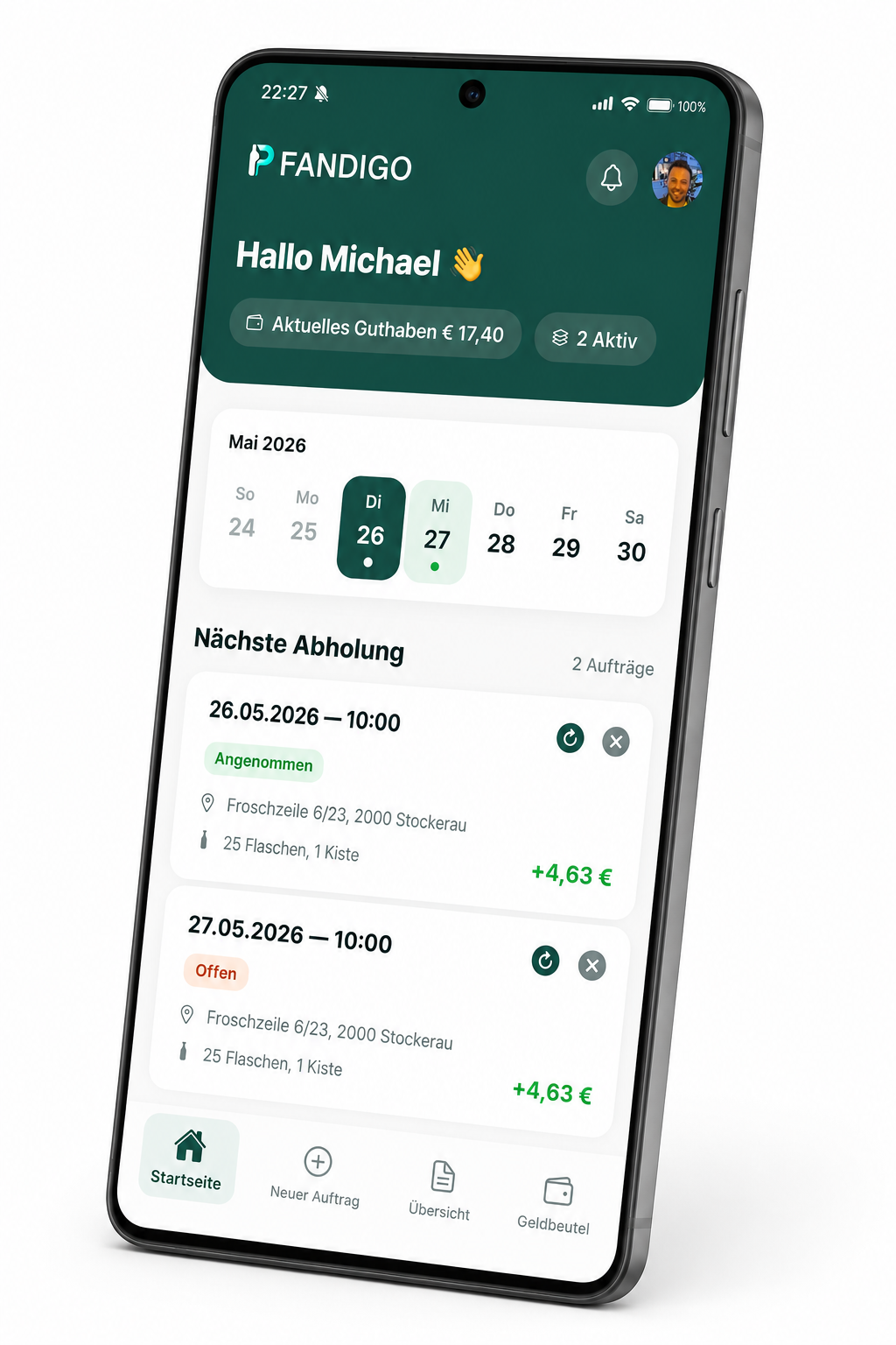 PFANDIGO App Mockup