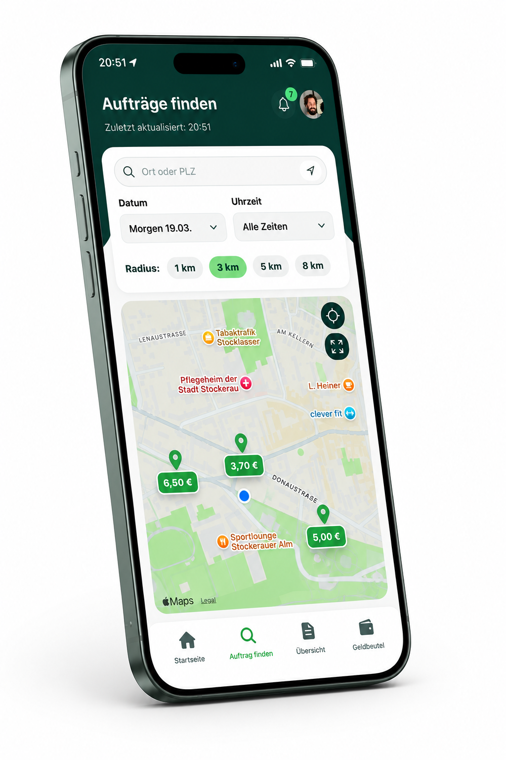 PFANDIGO App Karten-Ansicht