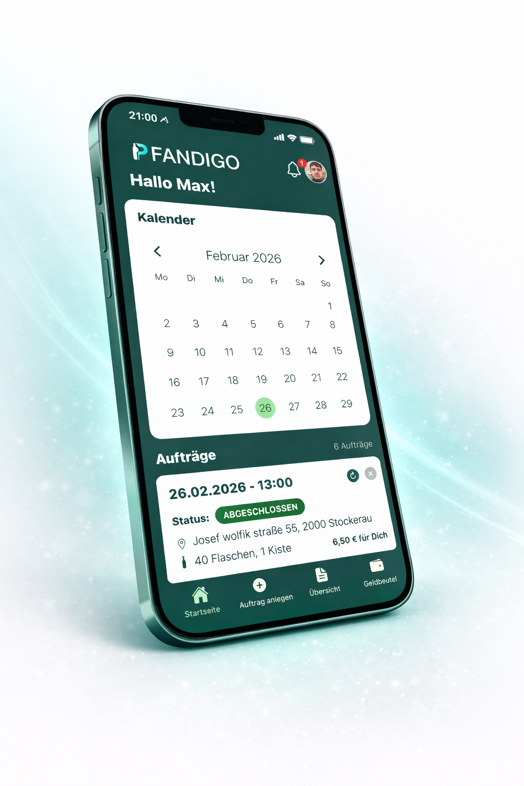 PFANDIGO Geber Home Mockup